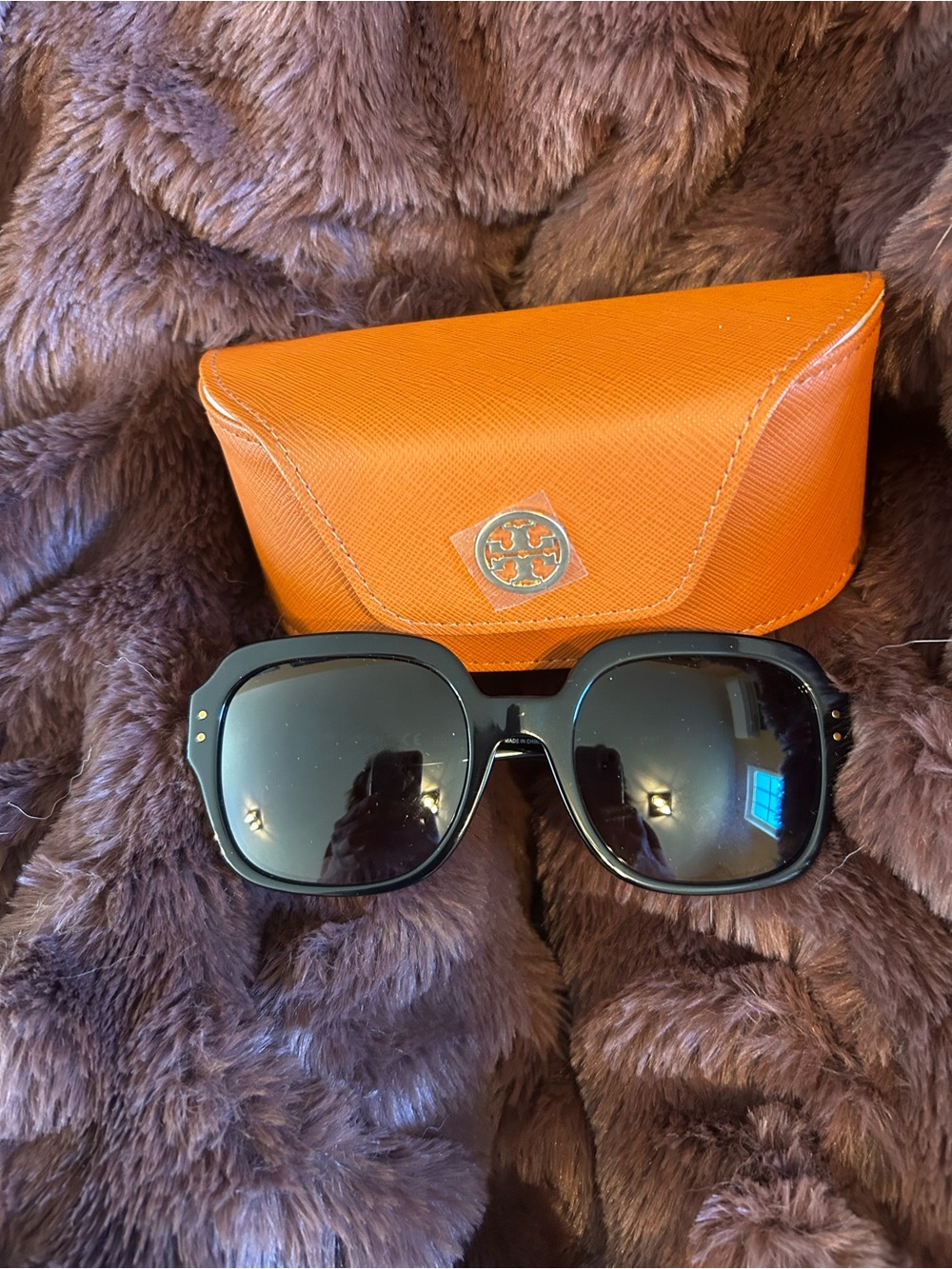 Tory Burch Black Oversized Square Sunglasses TY7143U